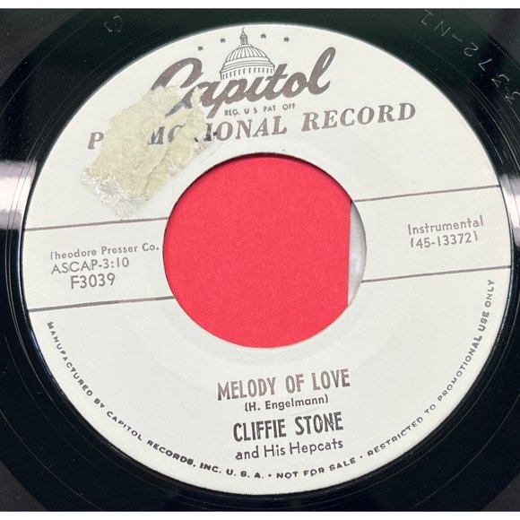 Cliffie Stone Darling Je Vous Aime Beaucoup / Melody of Love 45 Country Promo - Picture 2 of 4